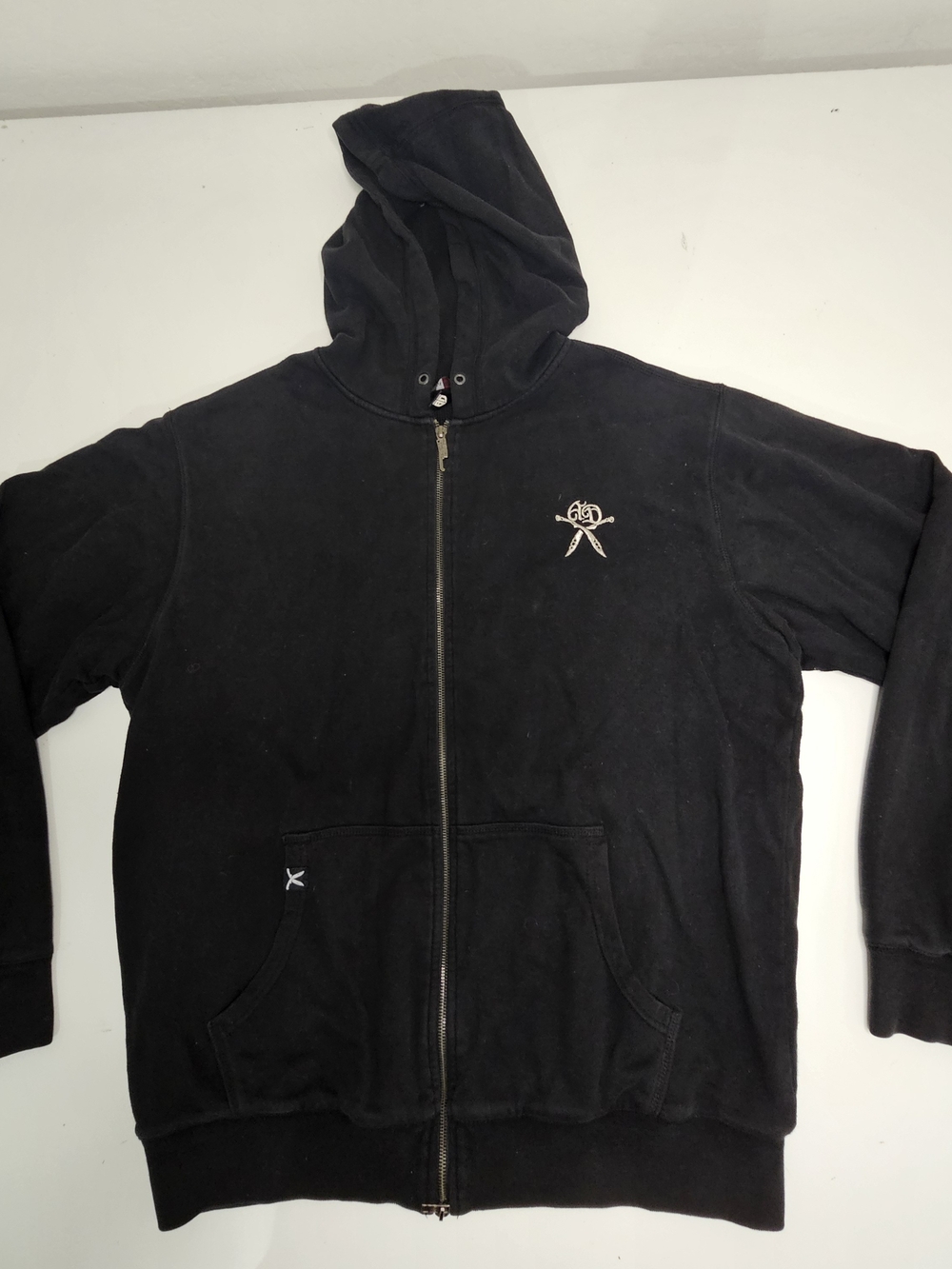 Artful Dodger Cutterheads XXL Black Zip Hoodie Giant Crossed Knives Full Zip Y2K